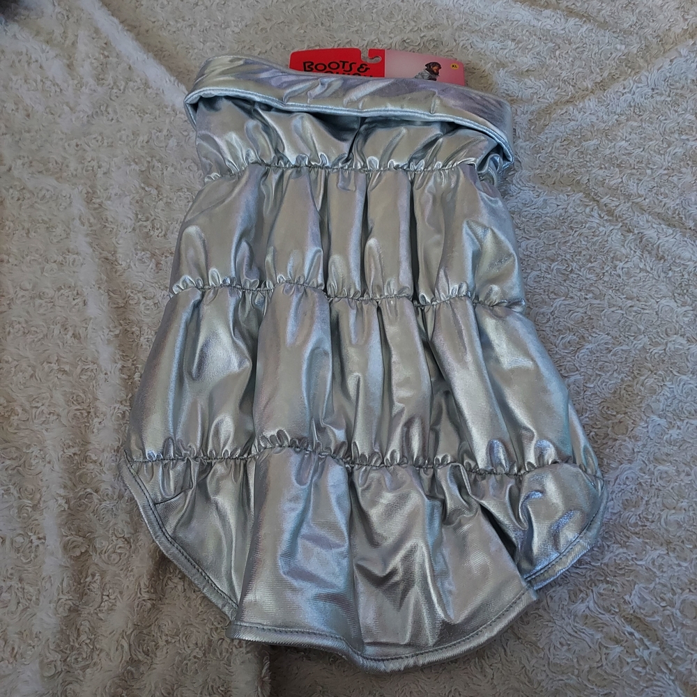 Boots & Barkley XL Silver Gray Fleece Lined Pet Puffer Vest Chic Stylish Winter